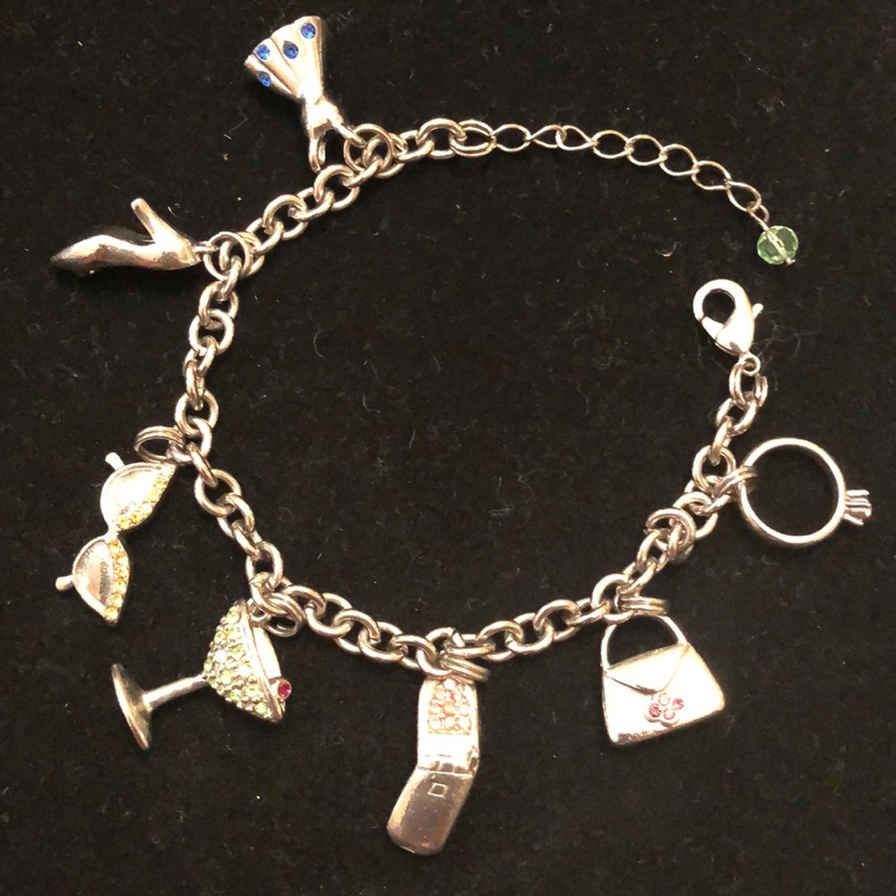 Lia Sophia Charm Bracelet with Jeweled Charms
